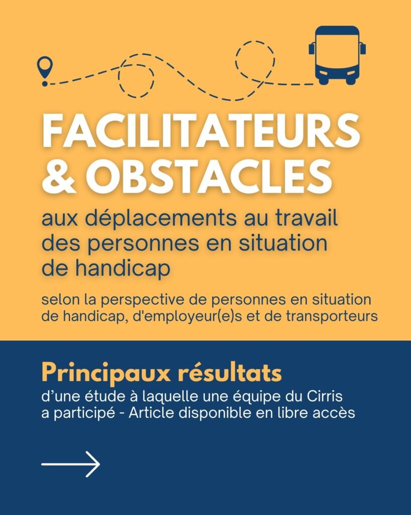 Facilitateurs et obstacles aux déplacement au travail des personnes en situation de handicap