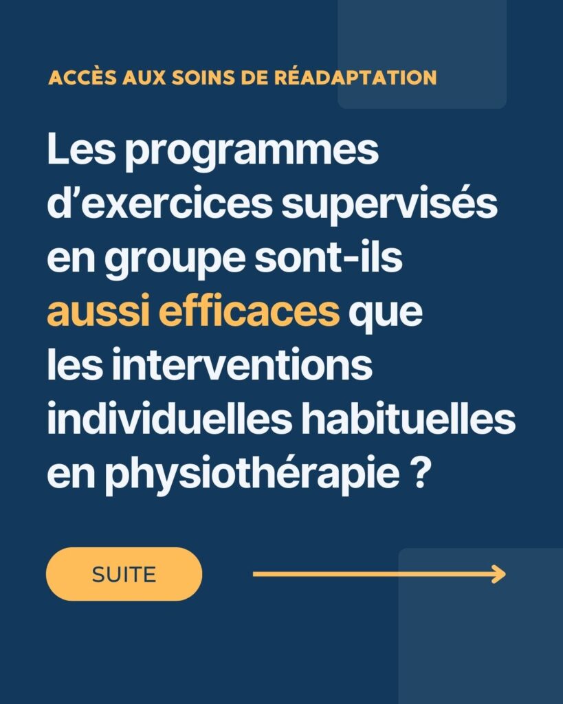 Infographie sur les intervention de groupe en physiothérapie pour les troubles musculosquelletiques